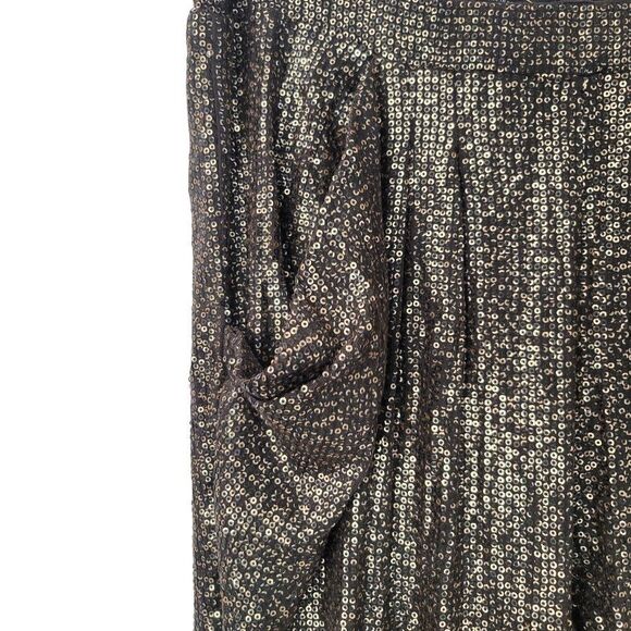 ZARA Harem Pants Blogger Favorite Gold Sequin 90's Vibe Deep Pockets Y2K - Picture 6 of 7